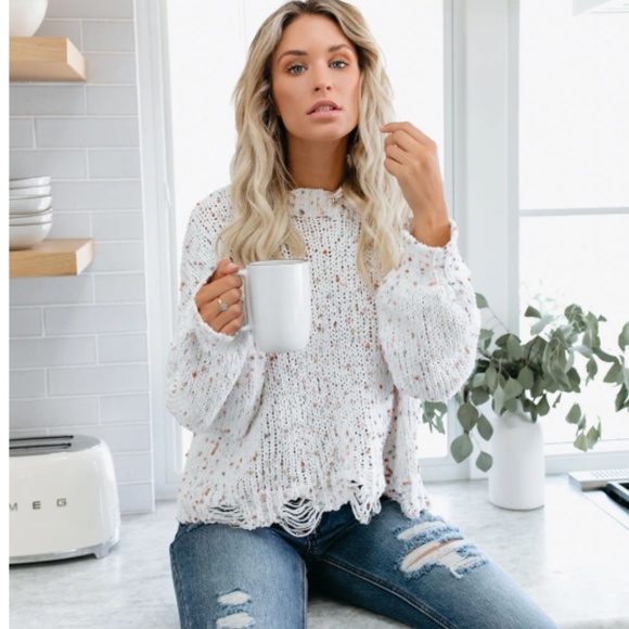 IRMA Confetti Knit Distressed Sweater - Picture 7 of 7